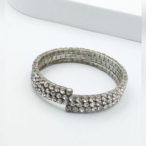 Vintage Y2K rhinestone multi layer wrap around bracelet